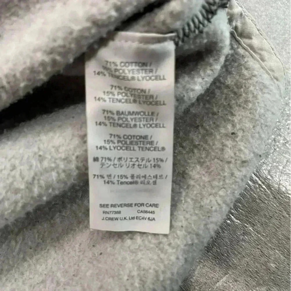 [L] J.Crew Oversized Boyfriend Pullover Hoodie Sweatshirt WMN GrayCotton  Blend - Picture 8 of 8